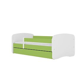 Lit pour enfant avec barrière Ourbaby - vert-blanc, All Meble