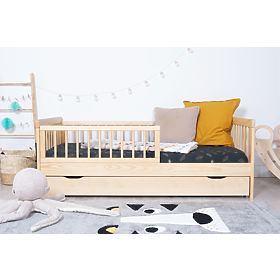 Lit enfant avec barrière TEDDY - naturel, Ourbaby®