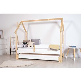 Lit cabane pour enfants Frank SCANDI - blanc-naturel