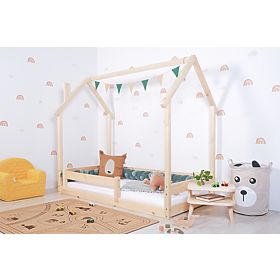 Lit enfant Montessori Maison cheminée - naturel, Ourbaby®