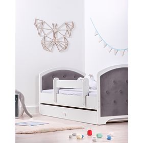 Lit rembourré Luna avec barrière - gris foncé, BabyBoo