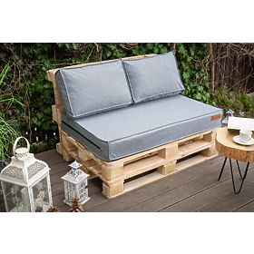 Lot de coussins pour meuble en palette - Gris clair, FLUMI