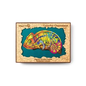 Puzzle en bois coloré - caméléon, Wood Trick