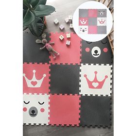 Tapis de jeu en mousse 9 pcs - Ours en peluche et couronne