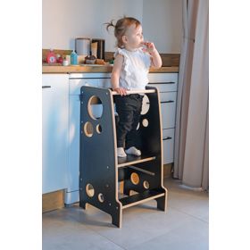 Tour d'apprentissage Montessori Anneaux Noir, Ourbaby®